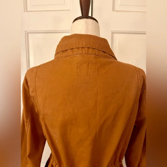 Old Navy Woman’s Orange Sz M 100% Cotton Utility Jacket W/ Waist Drawstring - Picture 11 of 16